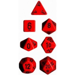 Chessex 7-Dice Set : Opaque Red/Black 